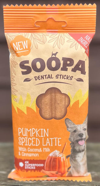 Soopa Dental Sticks Pumpkin Spiced Latte 4 Pack