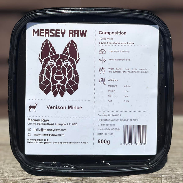 Mersey Raw Venison Mince 500g