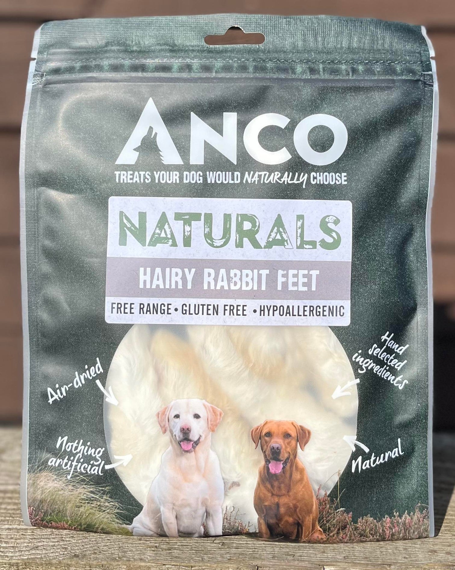 Anco Naturals Hairy Rabbit Feet 100g Romney Raw 4781