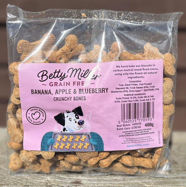 Betty Miller Grain Free Banana, Apple & Blueberry Bones 400g