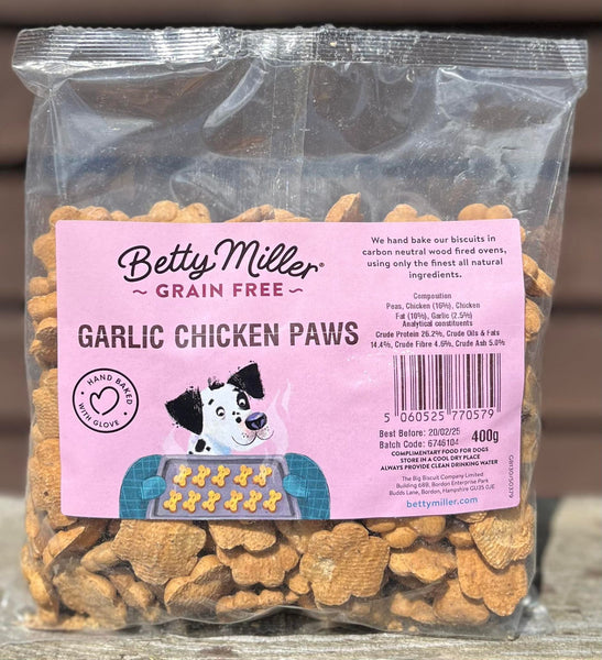 Betty Miller Grain Free Garlic Chicken Paws 400g